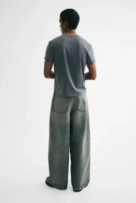 T-shirt Slim Fit en coton - Gris foncé — photo 3