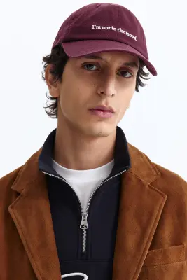 Veste Relaxed Fit en cuir velours - Marron — photo 1