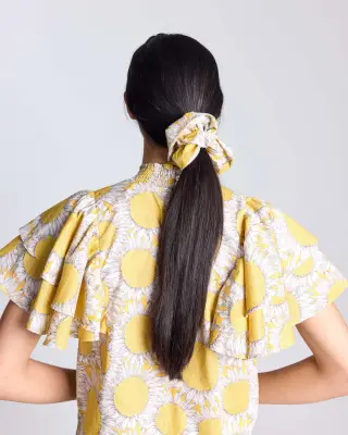 Chouchou Billy XL imprimé Liberty tournesols jaune — photo 2