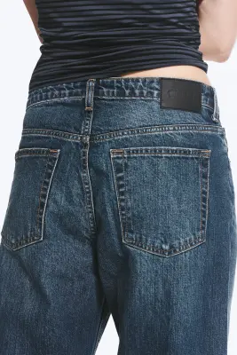 Jean droit ample taille basse Missy - Milano Blue - Bleu foncé — photo 2