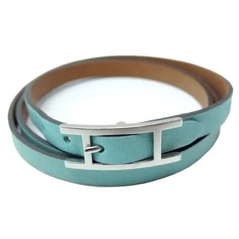 Bracelet hapi 3 triple tour mm cuir bleu du nord