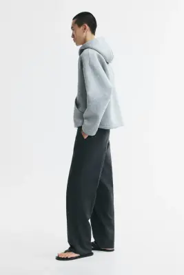 Pantalon chic Relaxed Fit à jambes larges - Gris foncé — photo 3