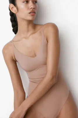 Body string Light shape en microfibre - Beige foncé — photo 1