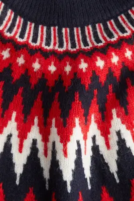 Pull en maille jacquard - Bleu marine/motif — photo 3