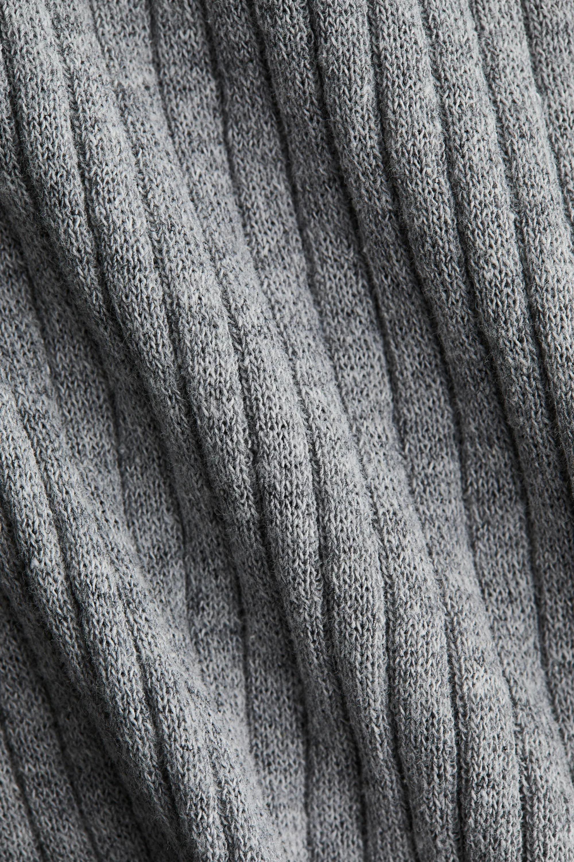 Rib-knit polo shirt - Gris