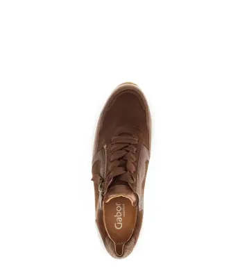 Baskets Gabor 76.438.31 Marron - Cuir Lacets Zip Grande Pointure Femme — photo 3