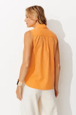 Chemise sans manches unie — photo 4