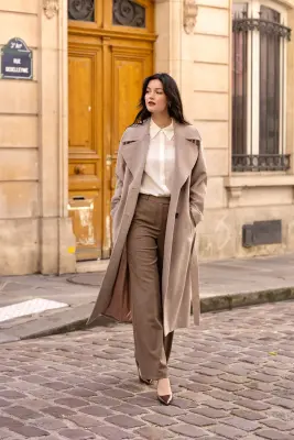 Paloma Wrap Coat - Grey beige — photo 3