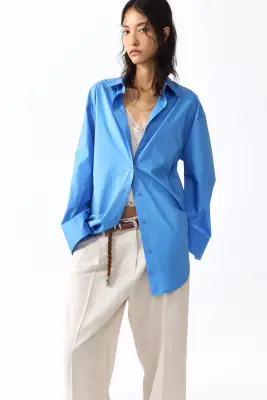 Pantalon effilé en lin mélangé - Beige clair — photo 2