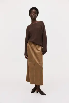 Jupe midi - Beige foncé — photo 1