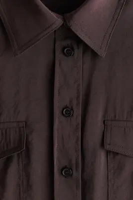 Chemise avec cordon de serrage - Marron foncé — photo 5