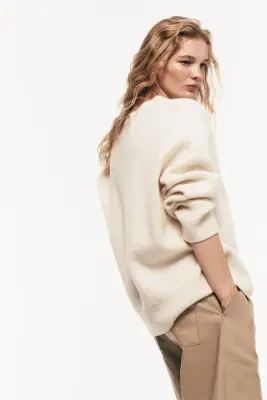 Pull en laine mélangée - Crème — photo 3
