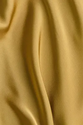 Top à effet drapé en satin avec bretelles fines - Jaune moutarde — photo 5