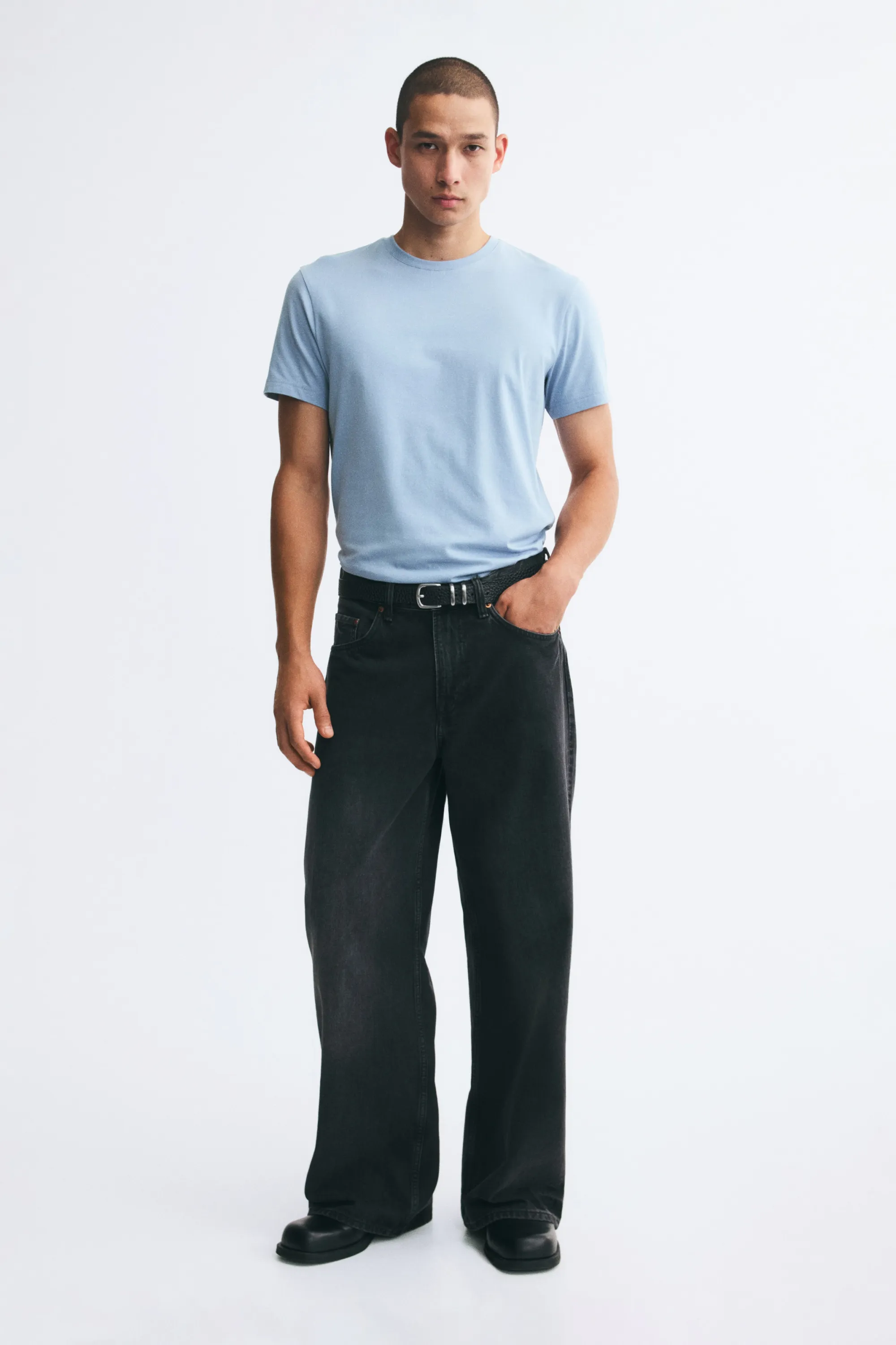 T-shirt Slim Fit - Bleu clair