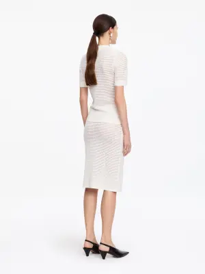 Jupe crayon en maille - Blanc — photo 1