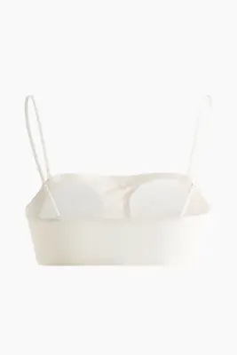 Soutien-gorge bandeau paddé en microfibre - Crème — photo 4