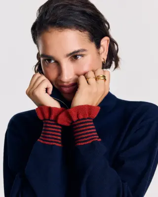 Pull Lila marine et rouille — photo 4