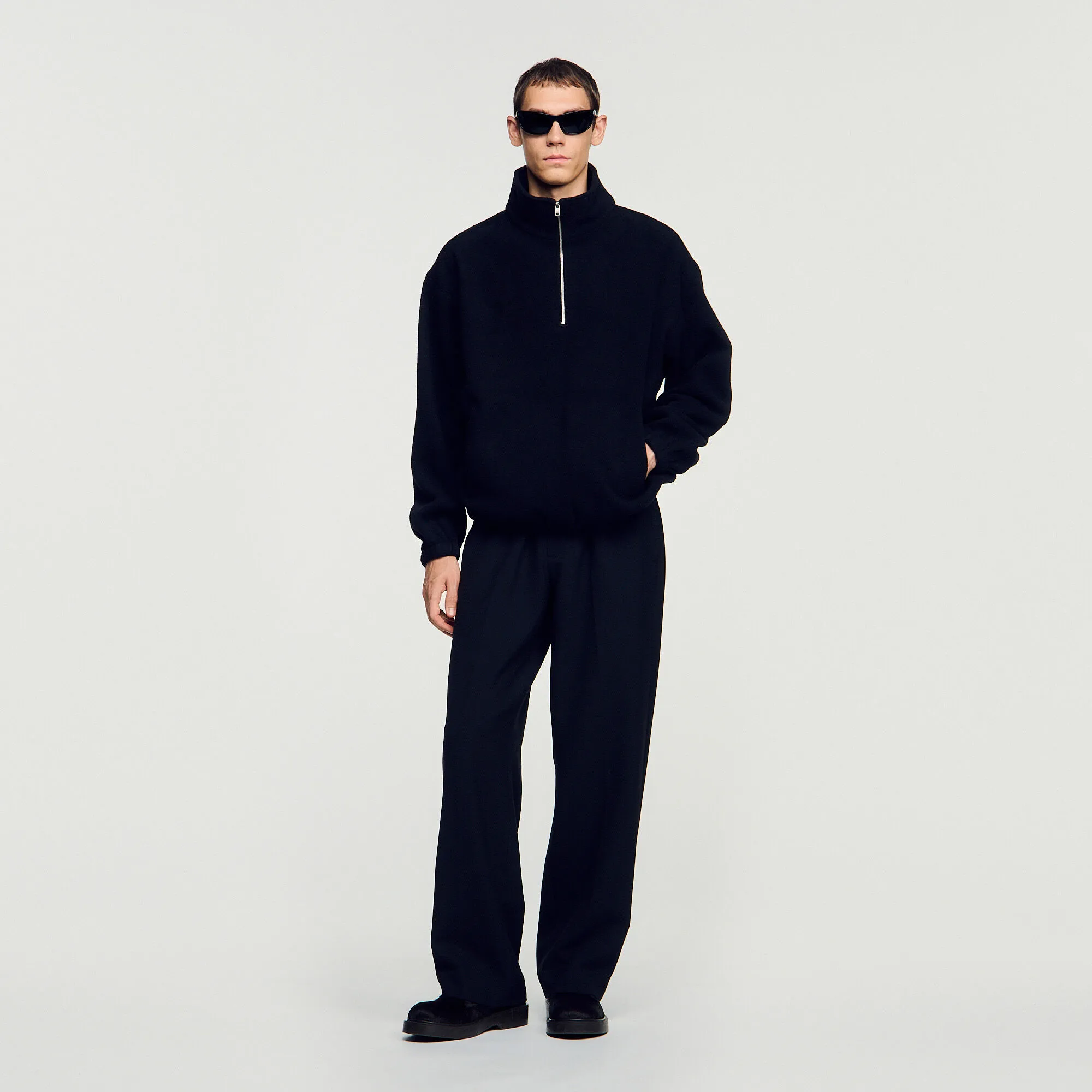 Sweatshirt à col montant zippé