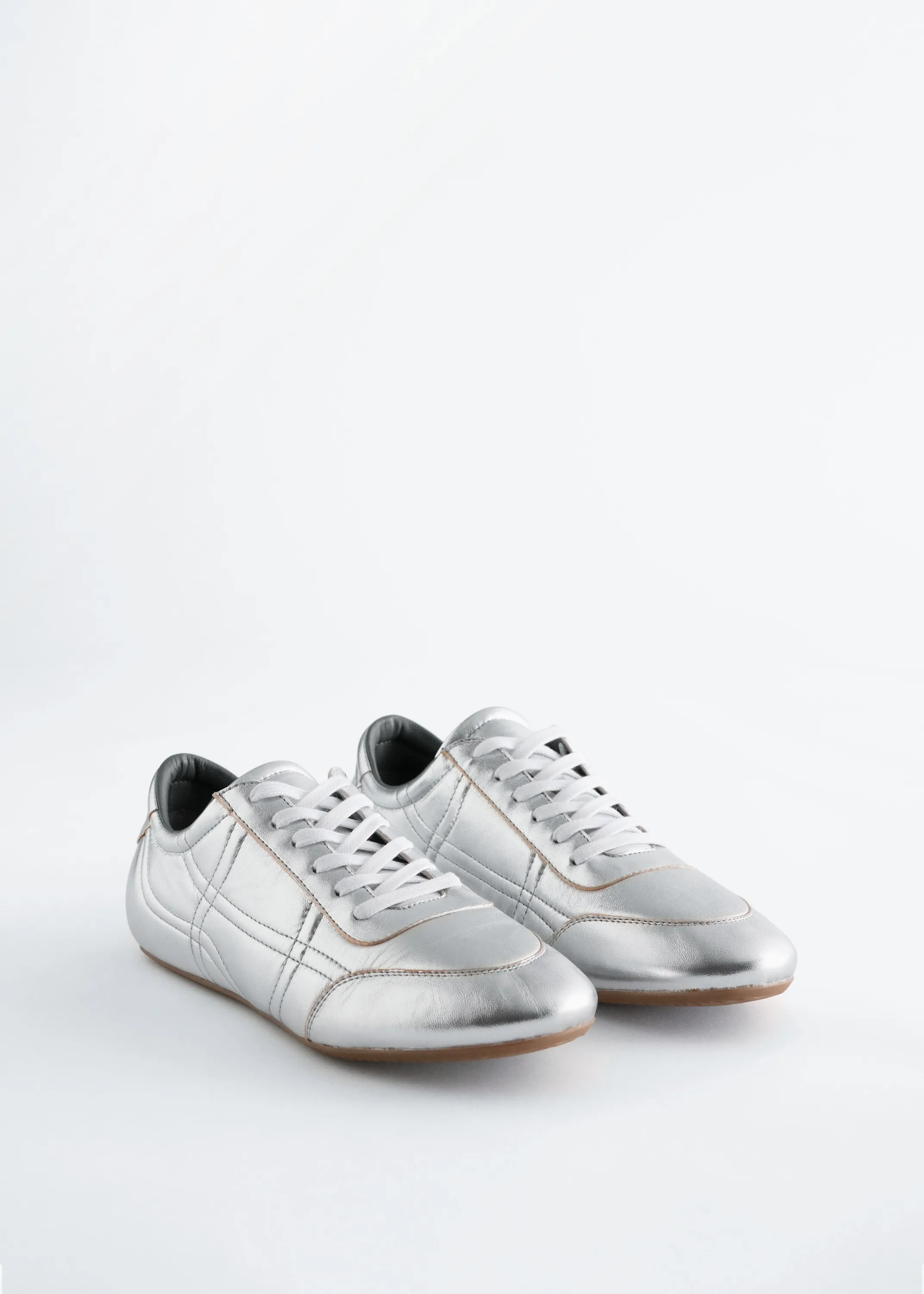 Baskets minimalistes en cuir - Argenté