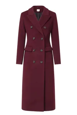 Frederick Wool Coat - Wine — photo 5