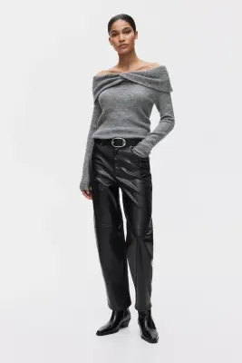 Pull épaules nues - Gris chiné — photo 1