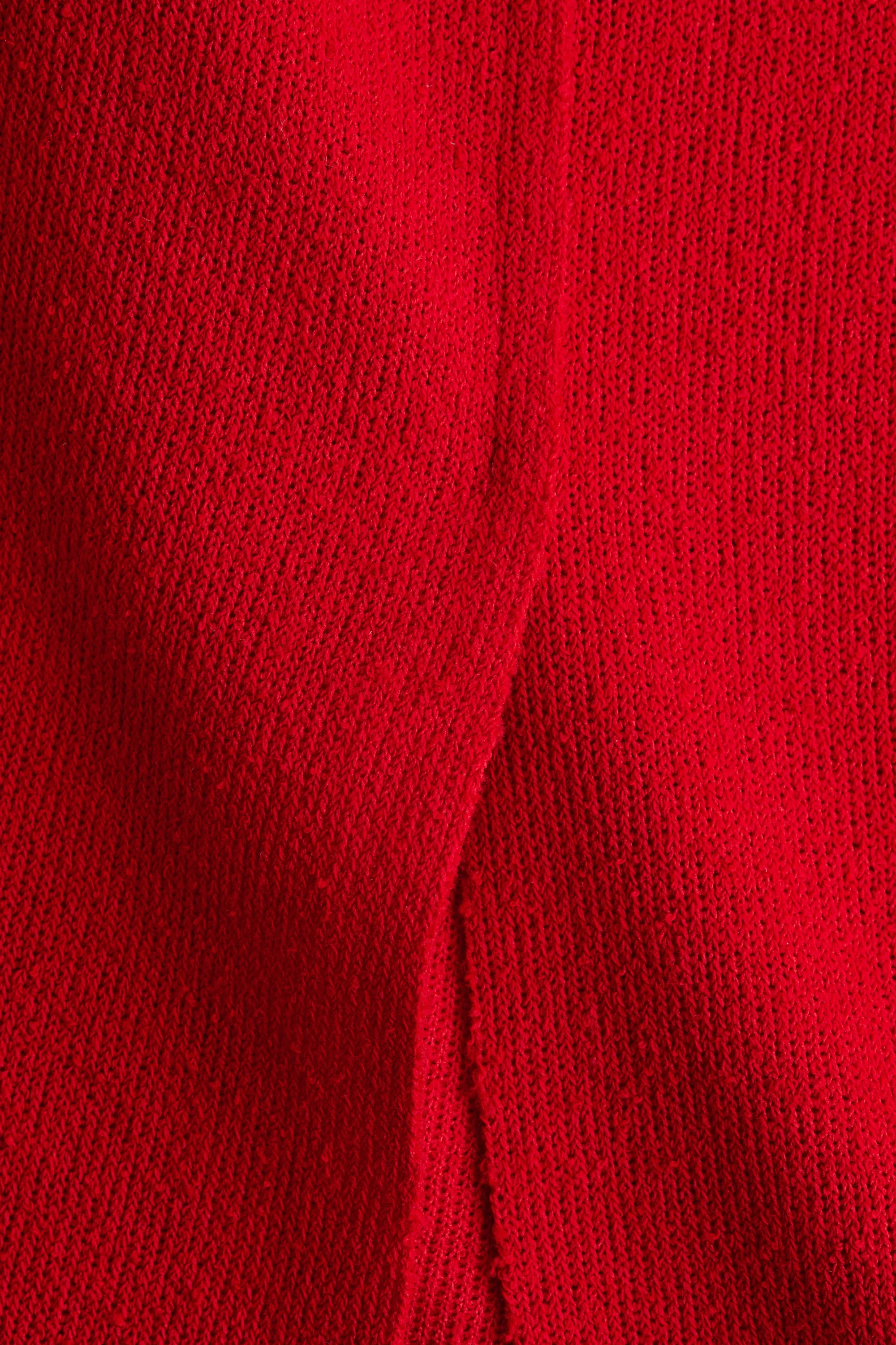 Jupe en maille fine - Rouge vif