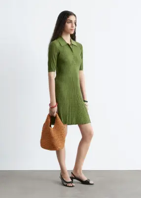 Robe courte en maille - Vert — photo 3
