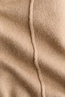 Pull à col cheminée avec coutures décoratives - Beige foncé — photo 3