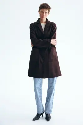 Knee-length coat - Marron foncé — photo 2