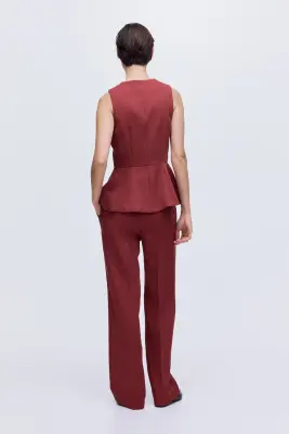 Pantalon chic - Rouge foncé — photo 2