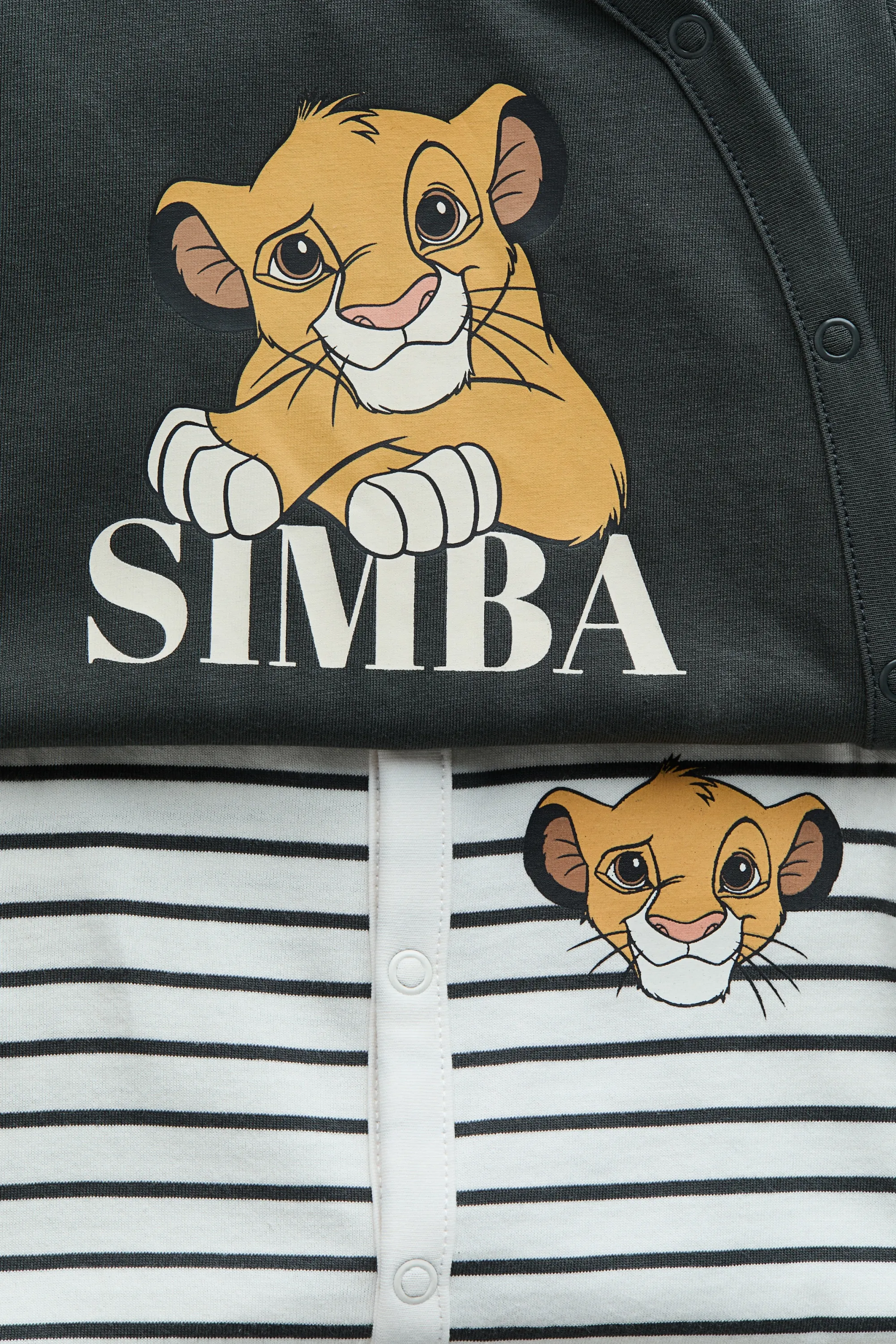 Lot de 2 pyjamas imprimés en coton - Gris foncé/Le Roi lion