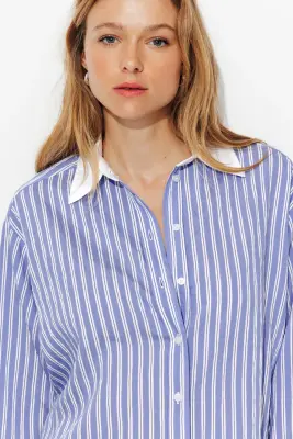 Chemise cropped rayée Femme — photo 5