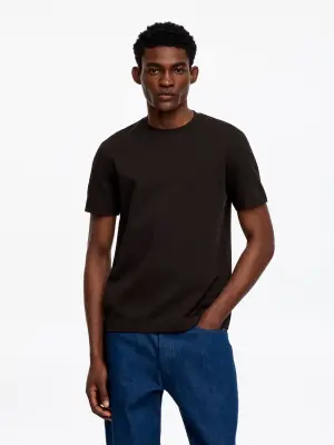 T-shirt classique en interlock - Noir — photo 1