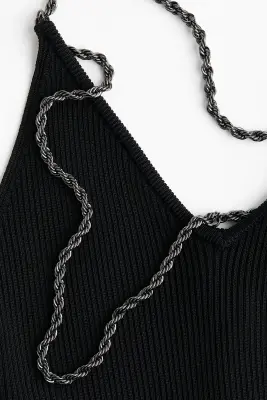 Top avec bretelles chaîne - Noir — photo 5