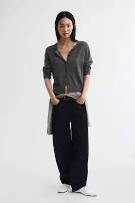 Gilet en maille fine - Gris foncé chiné — photo 2