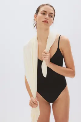 Body string paddé Seamless - Noir — photo 1