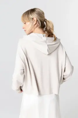 Sweat Beige Col Rond Manches Longues en Viscose / Elasthanne — photo 3