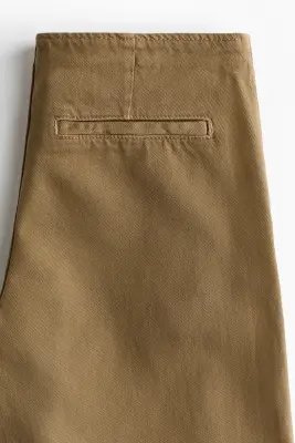 Pantalon large en denim - Vert olive — photo 4