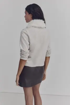 Gilet avec col - Beige clair chiné — photo 3