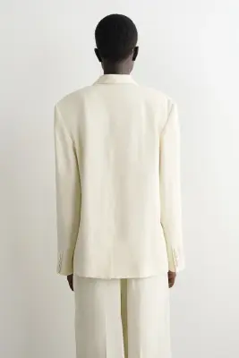 BLAZER DE SMOKING EN MÉLANGE DE LIN - ÉCRU — photo 4