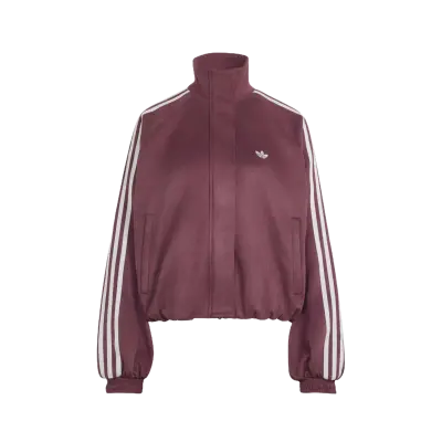 Adidas Faux Suede Track Top Maroon