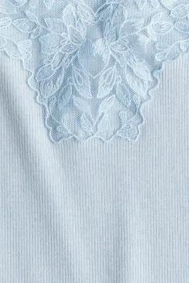 Top à bretelles fines avec dentelle - Bleu clair — photo 4