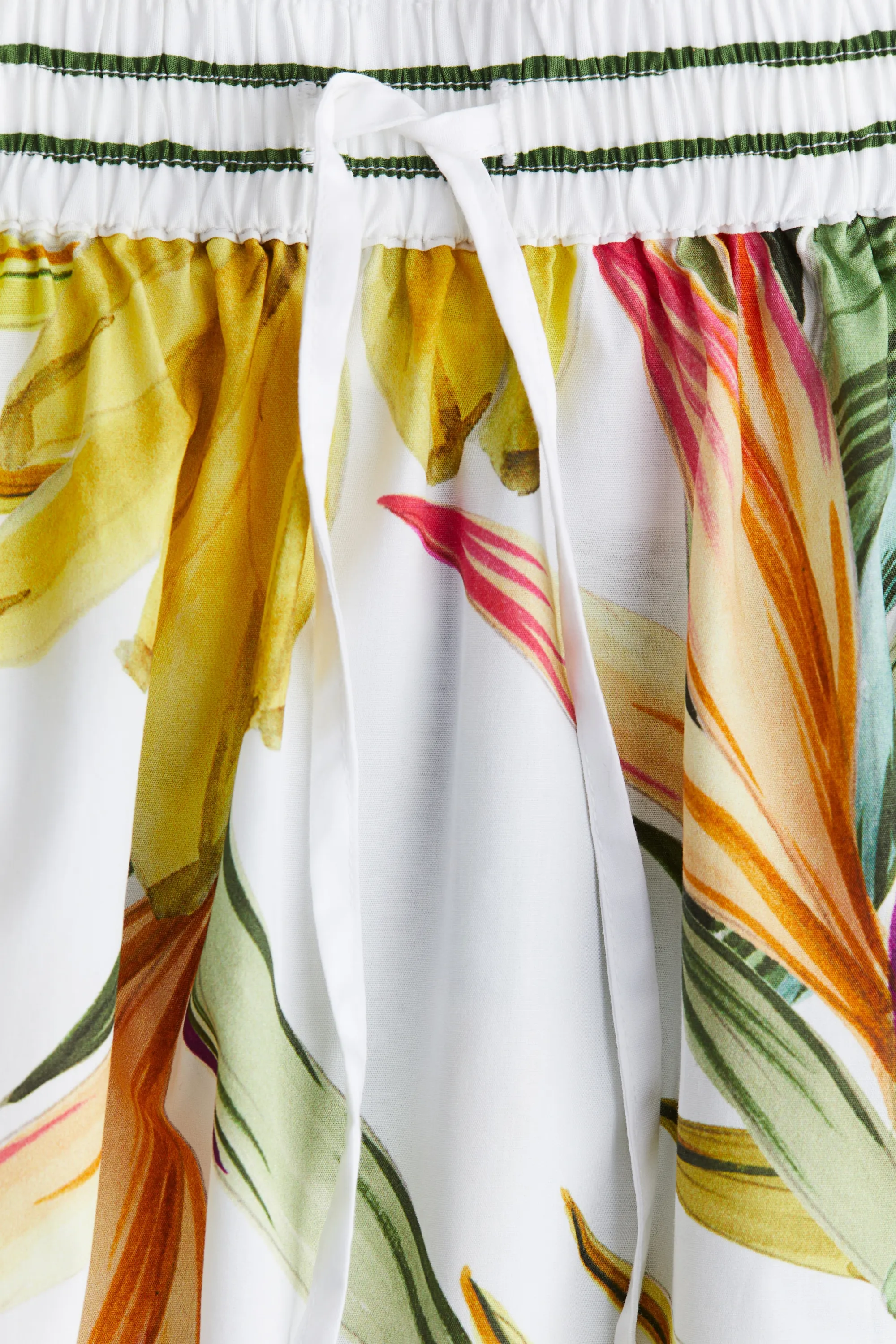 Jupe maxi en popeline - Blanc/fleuri