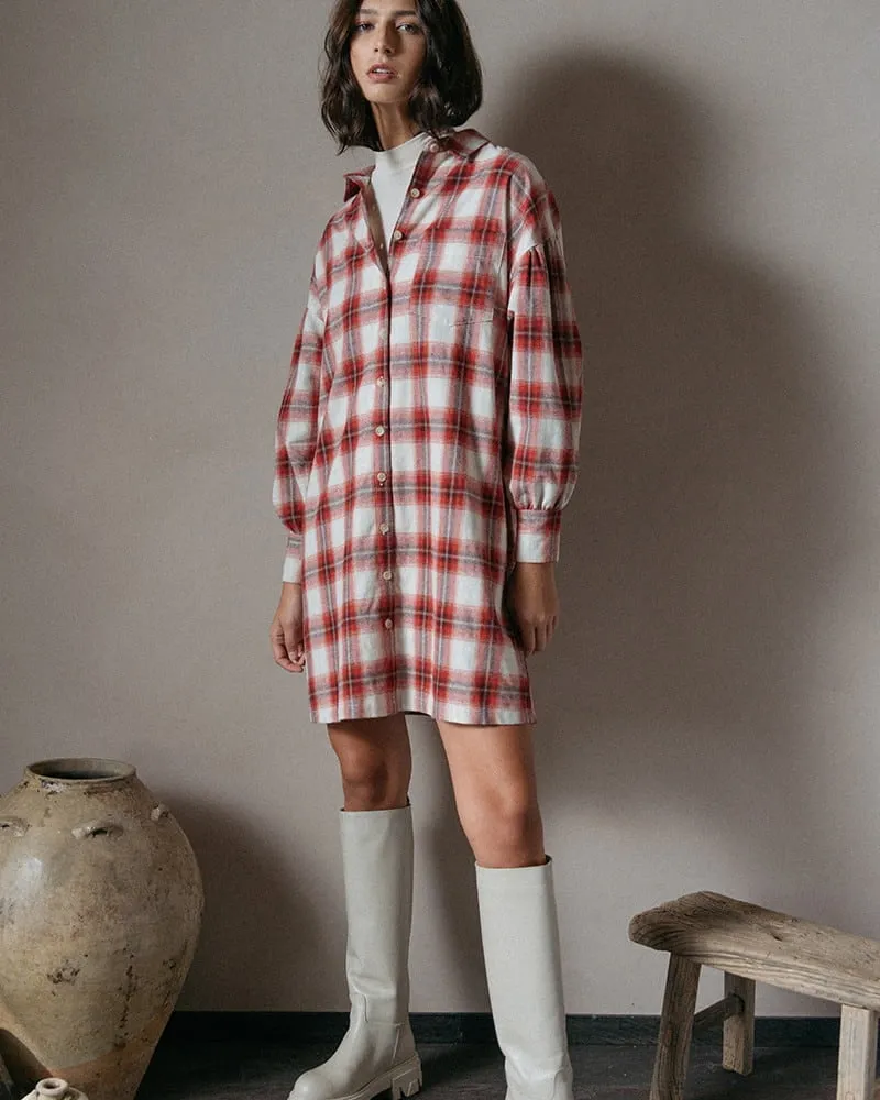 Robe Dorota à carreaux rouges – Grace & Mila
