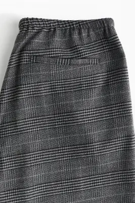 Pantalon avec cordon de serrage - Gris foncé/carreaux — photo 3