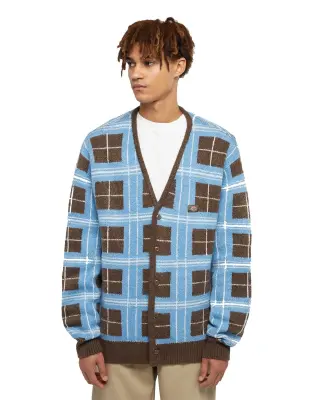 DICKIES CARDIGAN CARREAUX Marron Vert amande — photo 2
