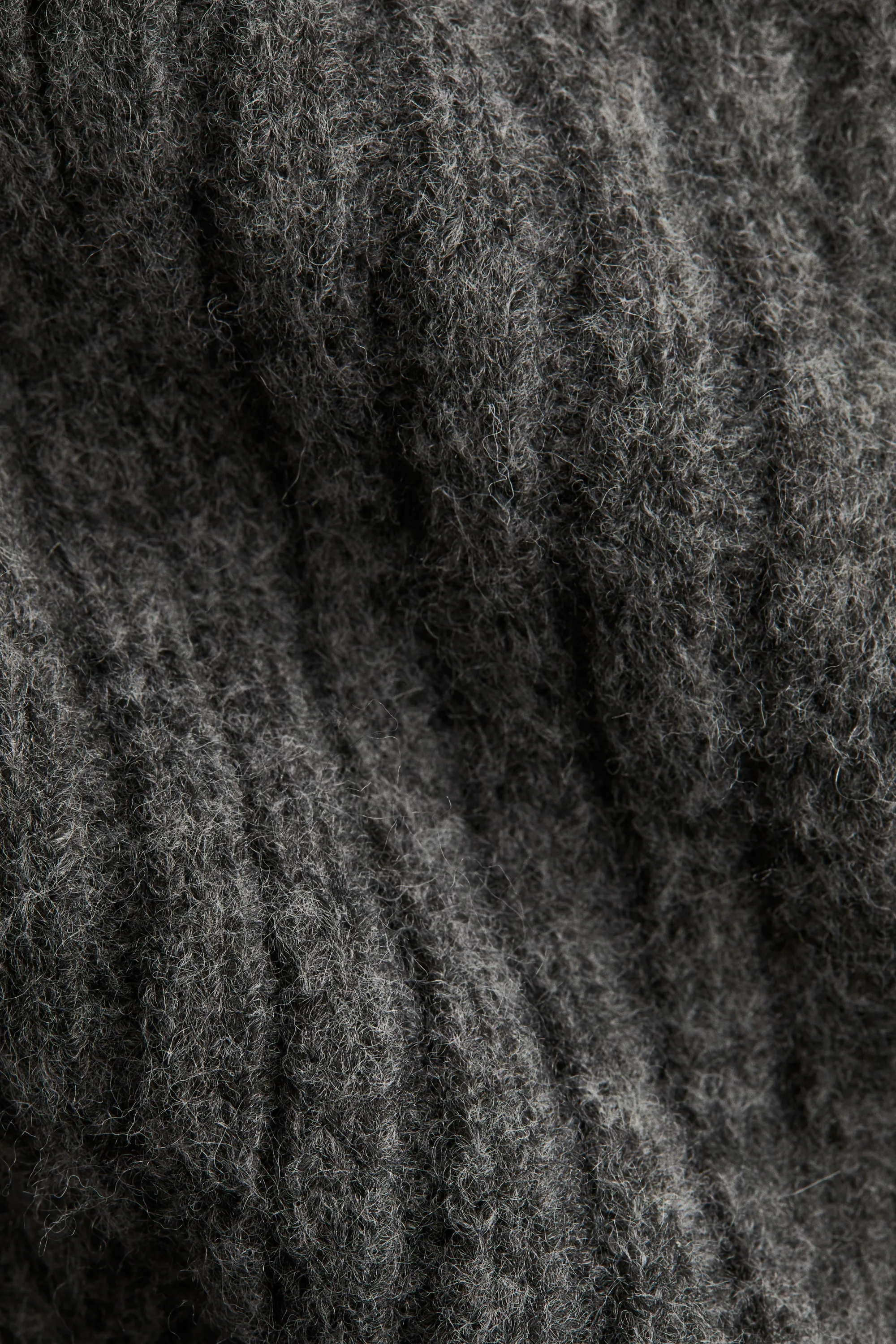 Robe en maille côtelée - Gris foncé chiné