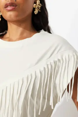 T-shirt à franges Femme — photo 5
