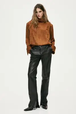 Blouse à épaulettes - Brun rouille — photo 1