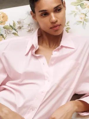 Chemise en popeline de coton - Rose — photo 4